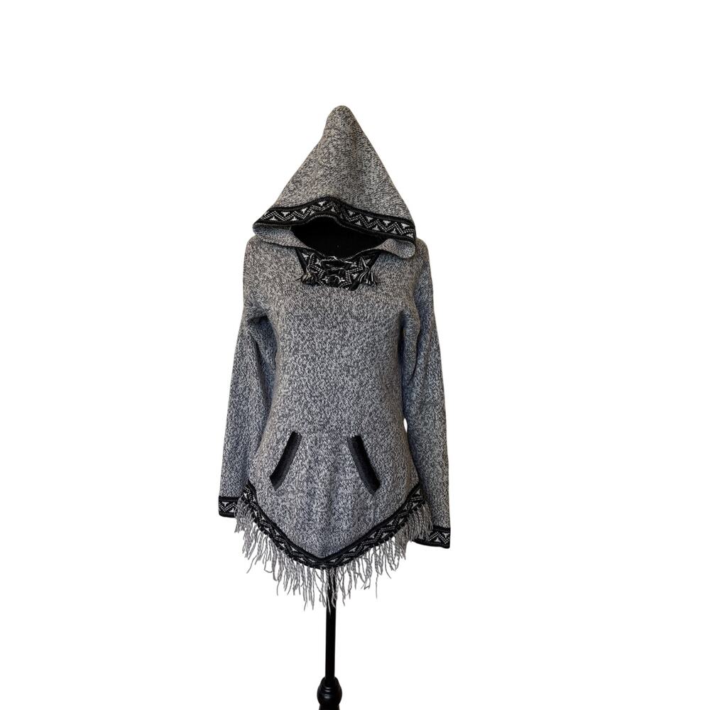 Women’s Small 100% Alpaca Wool Hooded Sweater Hoodie